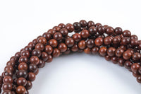 Natural Cypress Wood- 6mm or 8mm or 10mm Round. Full Strand Gemstone Beads