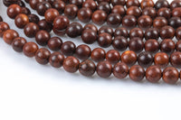 Natural Cypress Wood- 6mm or 8mm or 10mm Round. Full Strand Gemstone Beads