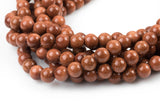 Natural Gold SandStone Goldstone Grade AAA Round Beads. Full strand, 4mm, 6mm, 8mm, 10mm, 12mm- Full 15.5 Inch Strand Smooth Gemstone Beads