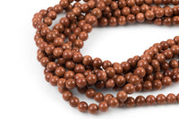 Natural Gold SandStone Goldstone Grade AAA Round Beads. Full strand, 4mm, 6mm, 8mm, 10mm, 12mm- Full 15.5 Inch Strand Smooth Gemstone Beads