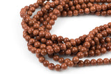 Natural Gold SandStone Goldstone Grade AAA Round Beads. Full strand, 4mm, 6mm, 8mm, 10mm, 12mm- Full 15.5 Inch Strand Smooth Gemstone Beads