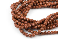 Natural Gold SandStone Goldstone Grade AAA Round Beads. Full strand, 4mm, 6mm, 8mm, 10mm, 12mm- Full 15.5 Inch Strand Smooth Gemstone Beads