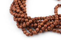 Natural Gold SandStone Goldstone Grade AAA Faceted Round Beads. Full 15.5 Inch strand 4mm 6mm 8mm 10mm 12mm Beads Gemstone Beads