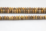 Natural Picture Jasper Faceted Roundel 4mm, 6mm, 8mm Gemstone Beads