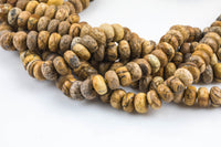 Natural Picture Jasper Faceted Roundel 4mm, 6mm, 8mm Gemstone Beads