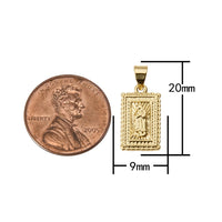 2pc 18k Gold Medallion Holy Virgin Mary Mother of Jesus God Catholic Church DIY Necklace Coin Charm Bead Bails- 9x20mm