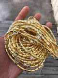 14kt GOLD COATED Hematite Rectangular Barrel - 4x8mm - Very High quality gold plating / coating