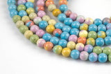 Natural Candy Stone beads, Round, Full Strand, 4mm, 6mm, 10mm, or 12mm beads AAA Quality Smooth Gemstone Beads