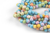 Natural Candy Stone beads, Round, Full Strand, 4mm, 6mm, 10mm, or 12mm beads AAA Quality Smooth Gemstone Beads