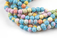 Natural Candy Stone beads, Round, Full Strand, 4mm, 6mm, 10mm, or 12mm beads AAA Quality Smooth Gemstone Beads