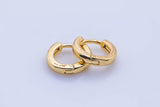 4 pcs 14kt Gold Filled One Touch Lever Flat Rounded Hoop Simple round hoop earring, 10mm and 12mm Huggie Earring Gift for Minimalist Huggies