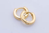 4 pcs 14kt Gold Filled One Touch Lever Flat Rounded Hoop Simple round hoop earring, 10mm and 12mm Huggie Earring Gift for Minimalist Huggies