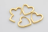 2 pcs 18k Gold Plated Heart Earring Lever Backs -17mm- 1 pairs per order