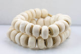 40 Polished Kenya White Bone Beads: Jumbo Bone Beads Round Shaped Beads Kenya Bone Beads Big Bone Beads Beaded Wall Hanging Decorative Beads