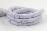 Pale Lilac Vinyl , African vulcanite vinyl disc beads-Heishi Shaped 3mm, 4mm, 8mm, Full Strands. 35 inch Strand