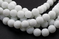 Natural White Jade Round Beads 4mm 6mm 8mm 10mm 12mm - Single or Bulk - 15.5" AAA Quality Smooth Gemstone Beads