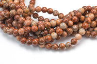 Natural Laguna Lace Agate 4mm 6mm 8mm 10mm Round Red Orange Cream Grey Beads From Mexico 15.5" Strand Gemstone Beads