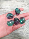 Rainbow Fluorite Stone Shaped Heart Healing Stones