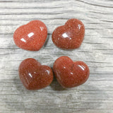 1 Pc Goldstone Gold Sandstone Heart Shaped Stone Healing Stones