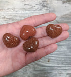 1 Pc Goldstone Gold Sandstone Heart Shaped Stone Healing Stones