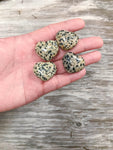 1 Pc Dalmatian Jasper Puffy Heart Shaped Stone Healing Stones