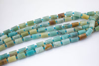 Natural Amazonite- Faceted Barrel Beads- High Quality- 10x14mm- Full Strand 16" - 22 Pieces Gemstone Beads