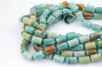 Natural Amazonite- Faceted Barrel Beads- High Quality- 10x14mm- Full Strand 16" - 22 Pieces Gemstone Beads