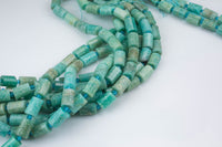 Natural Amazonite- Faceted Barrel Beads- High Quality- 10x14mm- Full Strand 16" - 22 Pieces Gemstone Beads