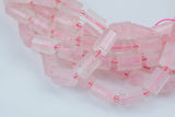 Natural Rose Quartz- Faceted Barrel Beads- High Quality- 10x14mm- Full Strand 16" - 22 Pieces Gemstone Beads