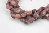 Natural Strawberry Quartz High Quality Freeform Faceted Nuggets - 100% No Dye - Approx 18x15mm - Full Strand 16"