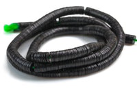 Black Vinyl , African vulcanite vinyl disc beads-Heishi Shaped 6mm, Full Strands. 35 inch Strand
