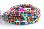 Multi Vinyl , African vulcanite vinyl disc beads-Heishi Shaped 4mm, Full Strands. 35 inch Strand