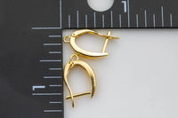 2 pairs 19x13mm Gold Huggie Earring one touch w/ open link 14K gold Earring Nickel and Lead free, Lever back earring making Supply Huggies