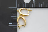 2 pairs 19x13mm Gold Huggie Earring one touch w/ open link 14K gold Earring Nickel and Lead free, Lever back earring making Supply Huggies