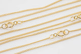 14 kt Gold Filled Tight Curb Necklace- 14/20 Gold Filled- USA Made - Assorted Length- Read to Wear- 1mm Permanent Jewelry Chain