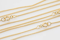 14 kt Gold Filled Tight Curb Necklace- 14/20 Gold Filled- USA Made - Assorted Length- Read to Wear- 1mm Permanent Jewelry Chain