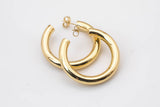 1 pair Many Sizes Thick Tube Hoops 18K Gold Hoops, Large Gold Hoop Earrings, Small Hoops, Hoop Earrings, Chunky Hoops, Light Hoops