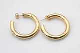 1 pair Many Sizes Thick Tube Hoops 18K Gold Hoops, Large Gold Hoop Earrings, Small Hoops, Hoop Earrings, Chunky Hoops, Light Hoops