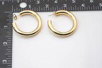 1 pair Many Sizes Thick Tube Hoops 18K Gold Hoops, Large Gold Hoop Earrings, Small Hoops, Hoop Earrings, Chunky Hoops, Light Hoops