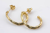 18 kt Gold Rustic Huggie Hoop Earrings, Chunky Earring Hoops, Simple Minimalist Hoop Earrings Huggies