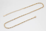 18K Gold Necklace - Rectangular Necklace -Layering Necklace 3x5mm ready to wear Lobster Clasp 3" extender -16" 18"