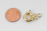 4 pcs Gold Sailor's Clasp, Large Spring Ring Include Loops 11mm and 13mm, Bracelet Findings- 4 pcs per order/pack