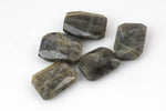 2 pcs NATURAL Flat Nugget Center Drilled- Labraddorite---Perfect for Jewelry--- 15x20mm