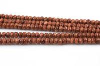 Natural Goldstone Gold Sandstone Faceted Rondelle Beads. Full 15.5 Inch strand 6mm, 8mm, 10mm, or 12mm Gemstone Beads