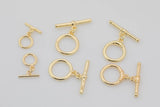 2pc 14K Gold Toggle Clasp Silver Clasp for Bracelet Necklace Jewelry Making Supply