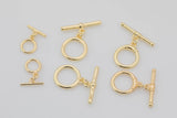 2pc 14K Gold Toggle Clasp Silver Clasp for Bracelet Necklace Jewelry Making Supply