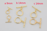 2pc 14K Gold Toggle Clasp Silver Clasp for Bracelet Necklace Jewelry Making Supply