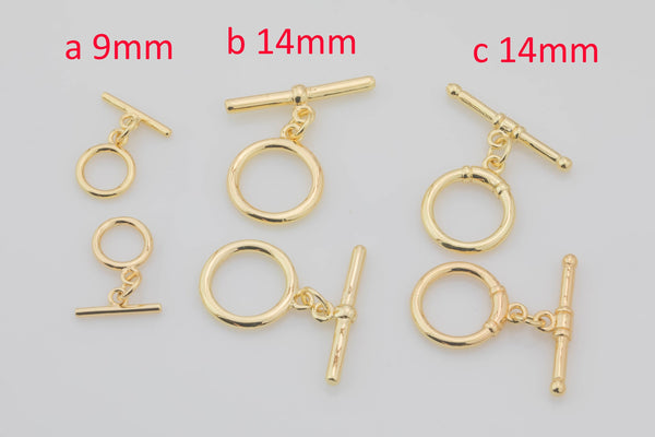 2pc 14K Gold Filled Toggle Clasp Silver Clasp for Bracelet Necklace Jewelry Making Supply