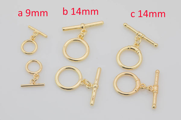 2pc 14K Gold Filled Toggle Clasp Silver Clasp for Bracelet Necklace Jewelry Making Supply