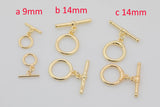 2pc 14K Gold Toggle Clasp Silver Clasp for Bracelet Necklace Jewelry Making Supply